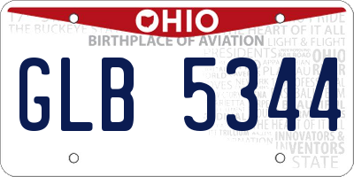 OH license plate GLB5344