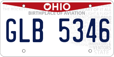 OH license plate GLB5346