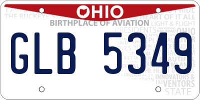 OH license plate GLB5349