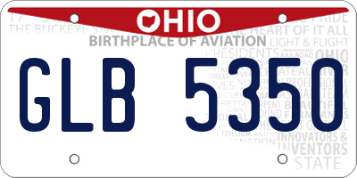 OH license plate GLB5350