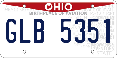OH license plate GLB5351