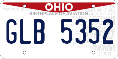 OH license plate GLB5352