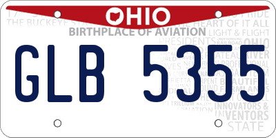OH license plate GLB5355