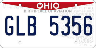 OH license plate GLB5356