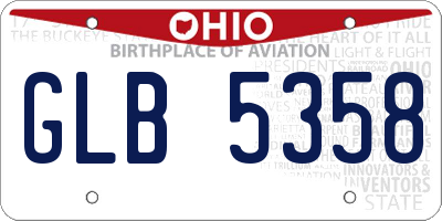 OH license plate GLB5358