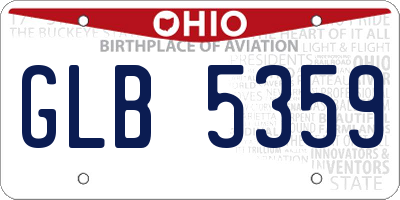 OH license plate GLB5359