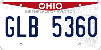 OH license plate GLB5360