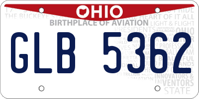 OH license plate GLB5362