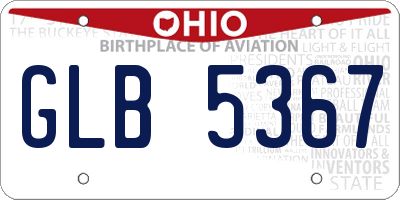 OH license plate GLB5367