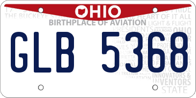 OH license plate GLB5368
