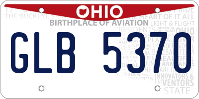 OH license plate GLB5370