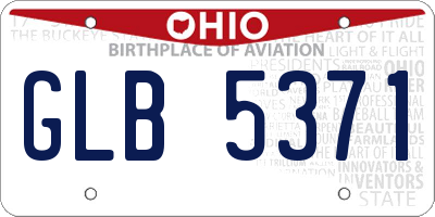 OH license plate GLB5371