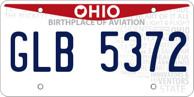 OH license plate GLB5372