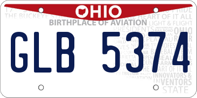 OH license plate GLB5374
