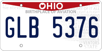 OH license plate GLB5376