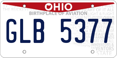 OH license plate GLB5377