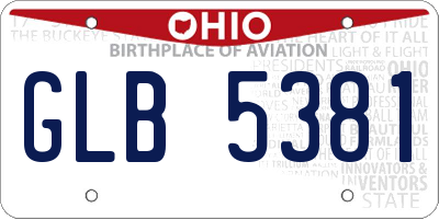 OH license plate GLB5381