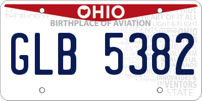 OH license plate GLB5382