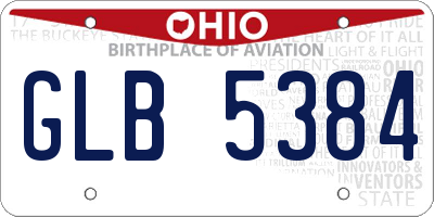 OH license plate GLB5384