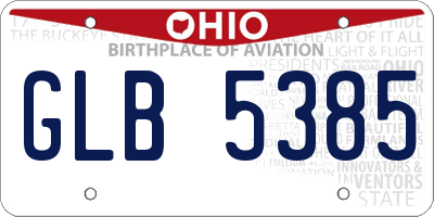 OH license plate GLB5385