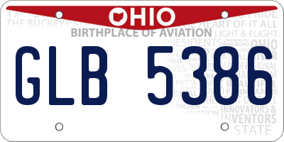 OH license plate GLB5386
