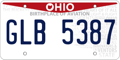 OH license plate GLB5387