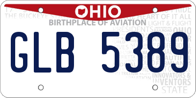 OH license plate GLB5389