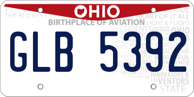 OH license plate GLB5392