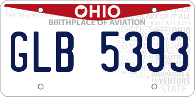 OH license plate GLB5393