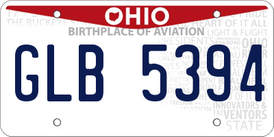 OH license plate GLB5394
