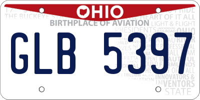 OH license plate GLB5397
