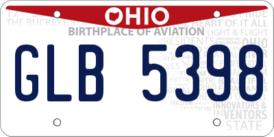 OH license plate GLB5398