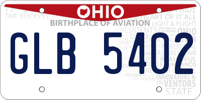 OH license plate GLB5402