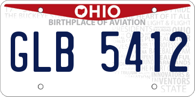 OH license plate GLB5412