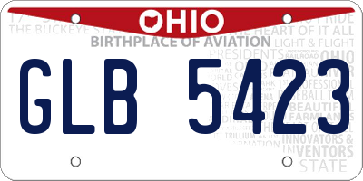 OH license plate GLB5423