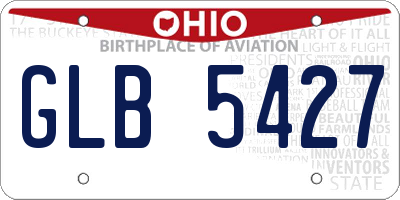 OH license plate GLB5427