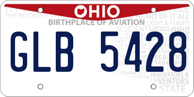 OH license plate GLB5428