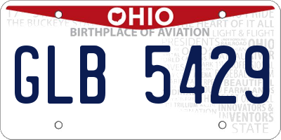 OH license plate GLB5429