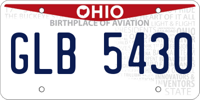OH license plate GLB5430
