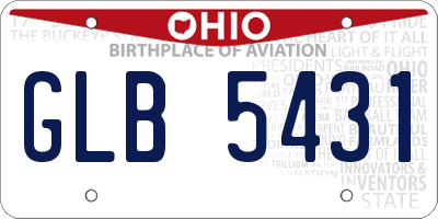 OH license plate GLB5431