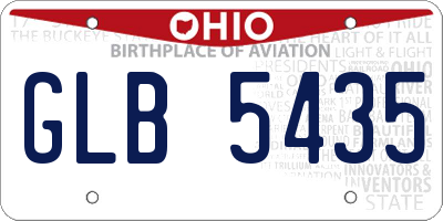 OH license plate GLB5435