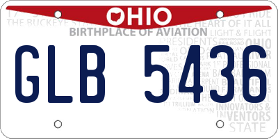 OH license plate GLB5436