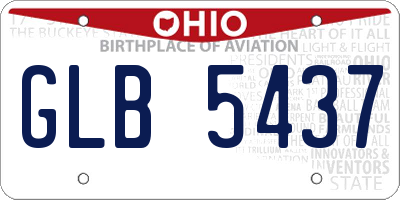 OH license plate GLB5437