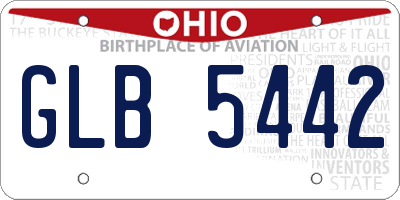 OH license plate GLB5442