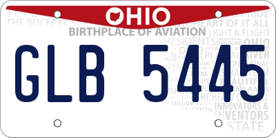 OH license plate GLB5445