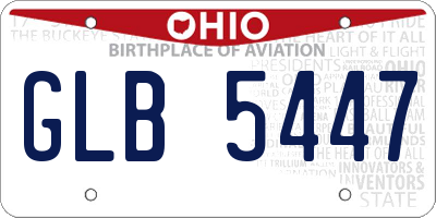 OH license plate GLB5447