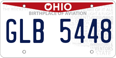 OH license plate GLB5448