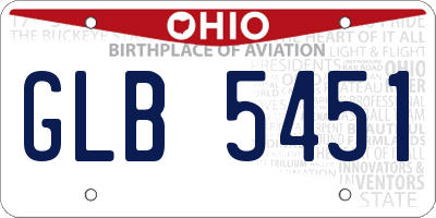 OH license plate GLB5451