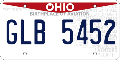 OH license plate GLB5452