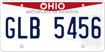 OH license plate GLB5456